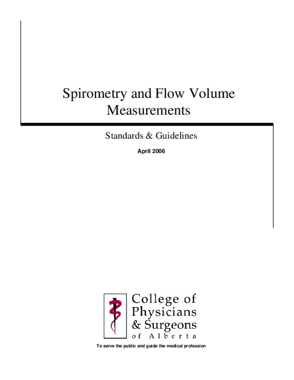 (PDF) Spirometry Flow Volume Measurement Guidelines yh hftry