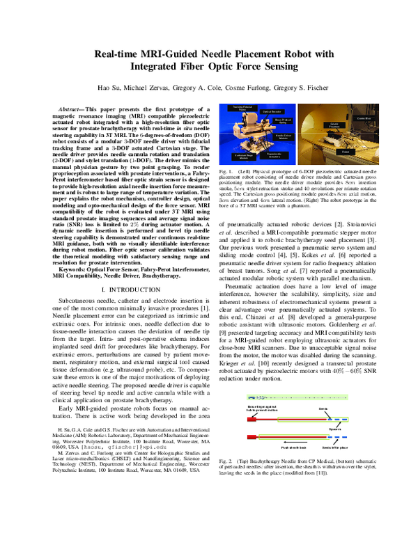 (PDF) Real-time MRI-Guided Needle Placement Robot with Integrated Fiber ...