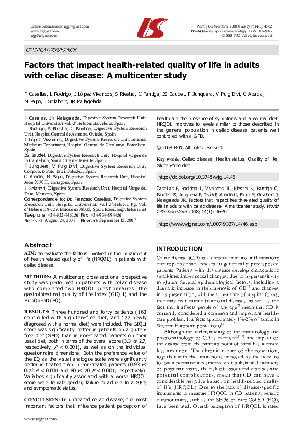 (PDF) Factors that impact health-related quality of life in adults with ...