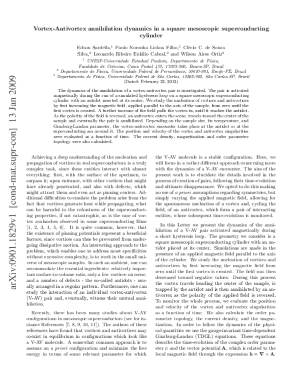 (PDF) Vortex-antivortex annihilation dynamics in a square mesoscopic ...