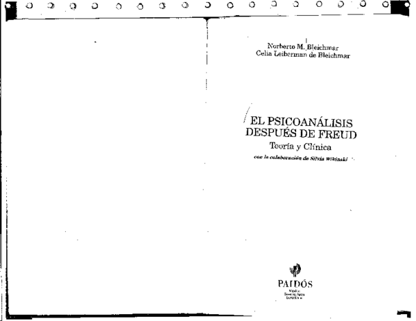 El Psicoanalisis Despues De Freud Pdf