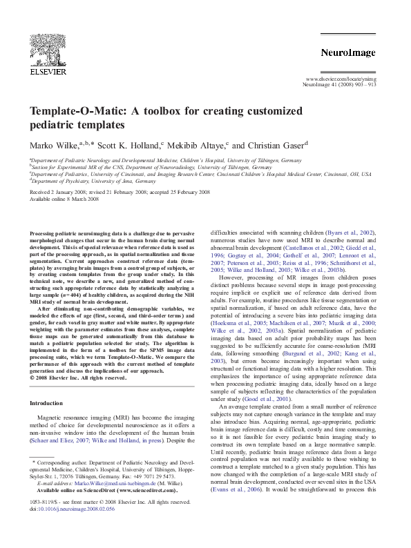 (PDF) Template-O-Matic: a toolbox for creating customized pediatric ...