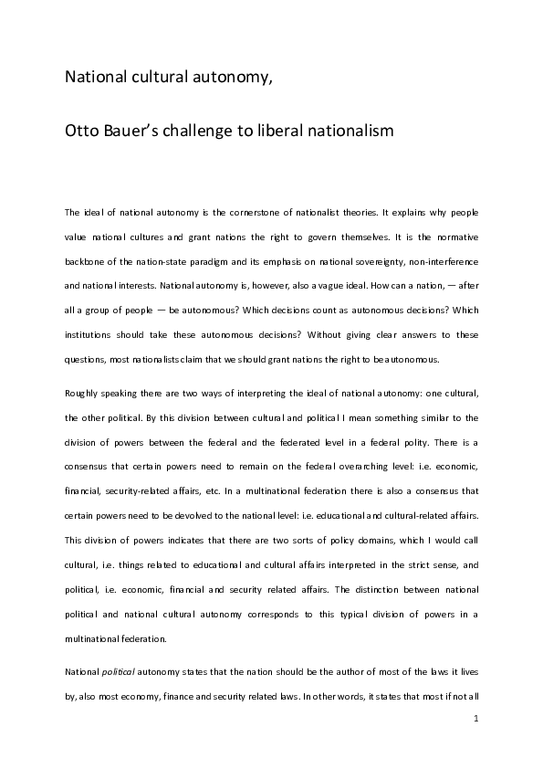 National cultural autonomy