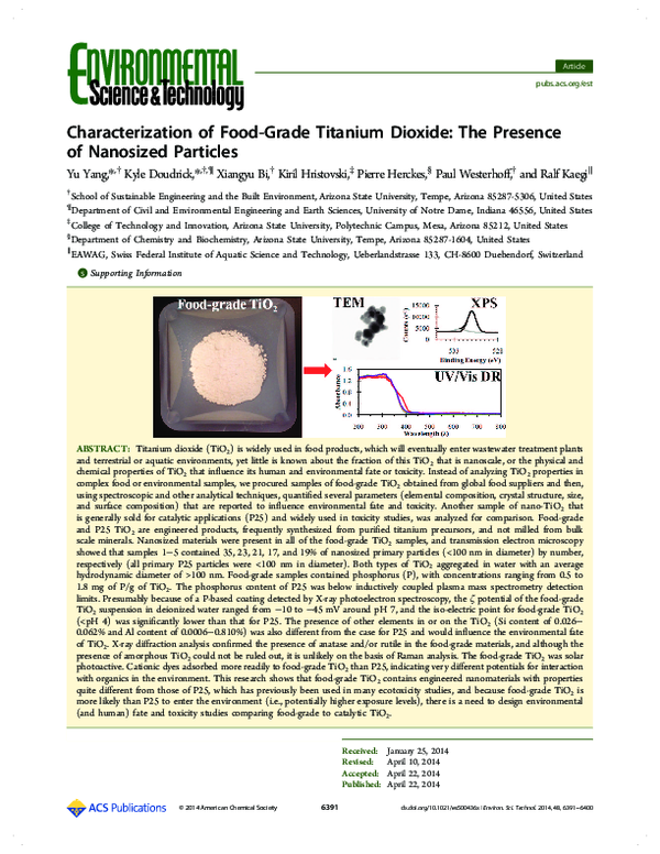 (PDF) Characterization of Food-Grade Titanium Dioxide: The Presence of ...