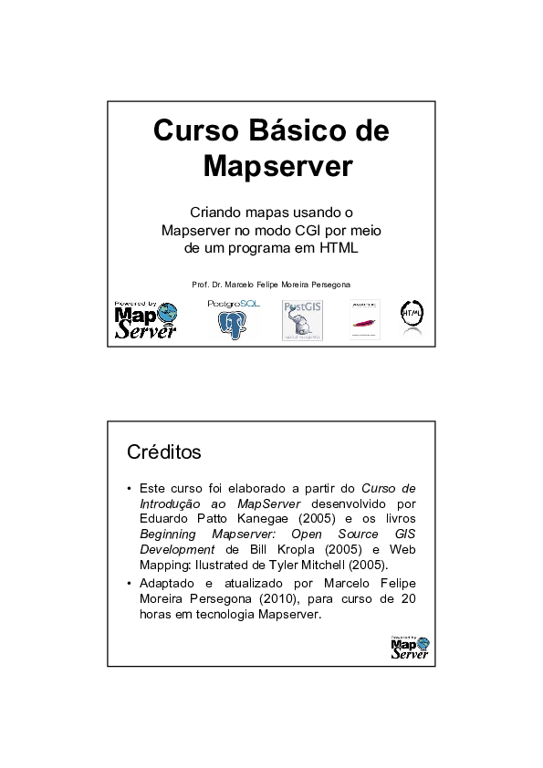 (PDF) Curso Básico de Mapserver Criando mapas usando o Mapserver no ...