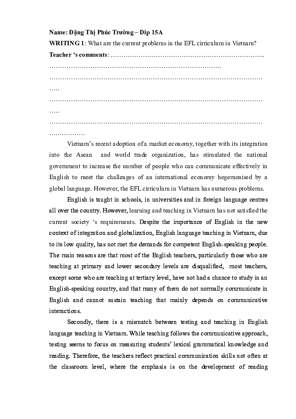 (DOC) 1. EFL problems