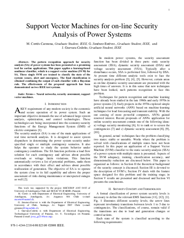 (PDF) Support vector machines for on-line security analysis of power ...