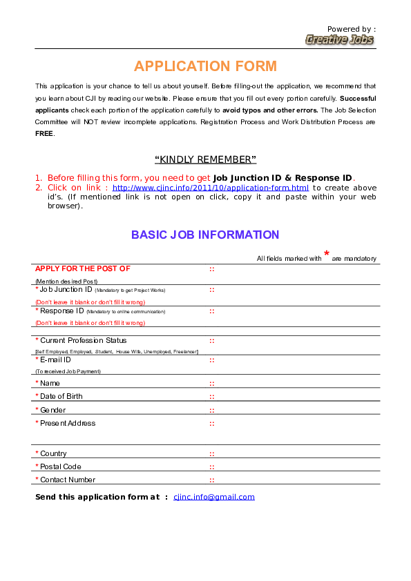 Doc Application Form Nur Rohman Academia Edu
