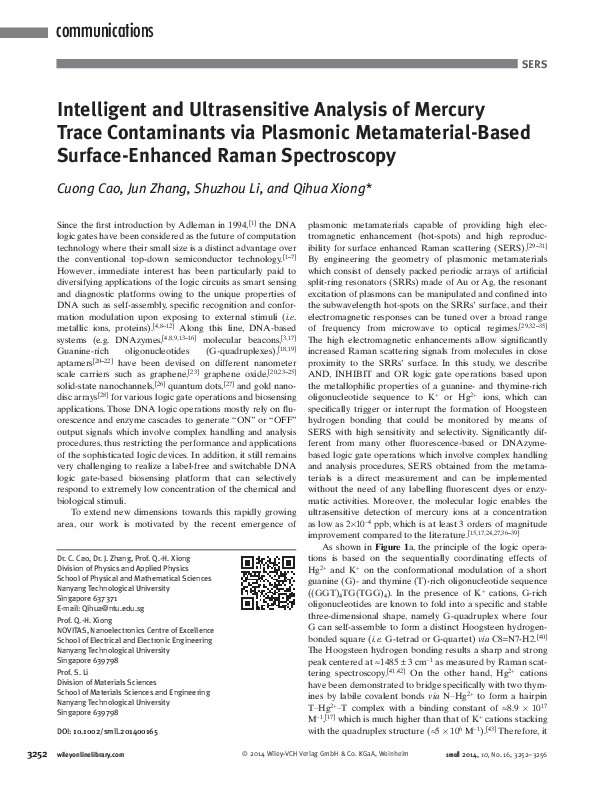 (PDF) Intelligent and Ultrasensitive Analysis of Mercury Trace ...