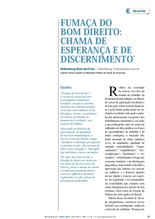 (PDF) Fumaça do bom direito: chama de esperança e de discernimento ...