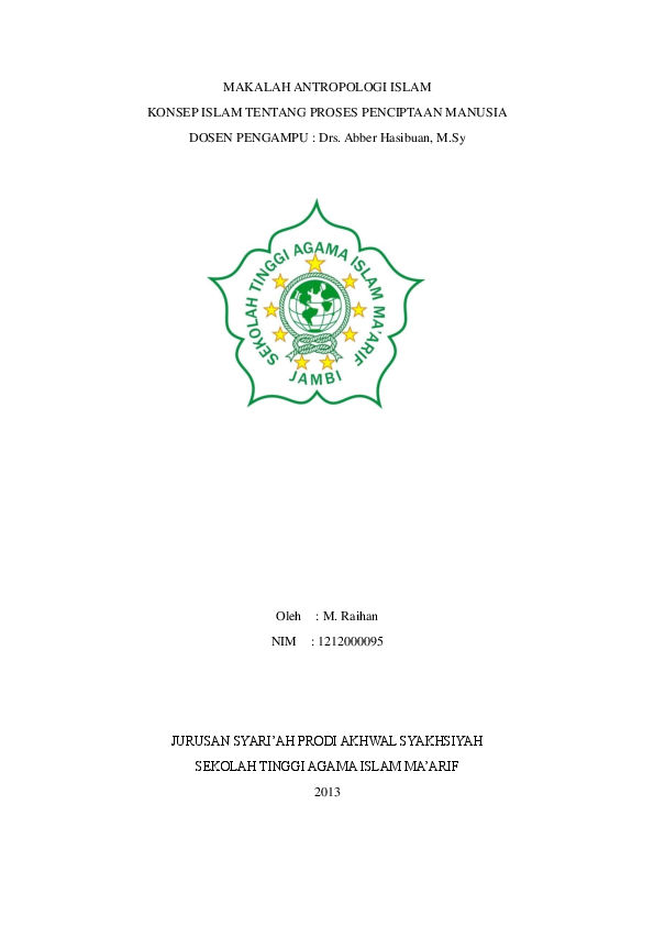 Doc Antropologi Islam Reyhan Pradana Academia Edu