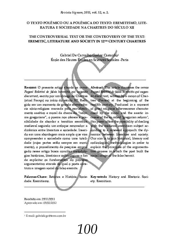 (PDF) The controversial text or the controversy of the text: eremitic ...