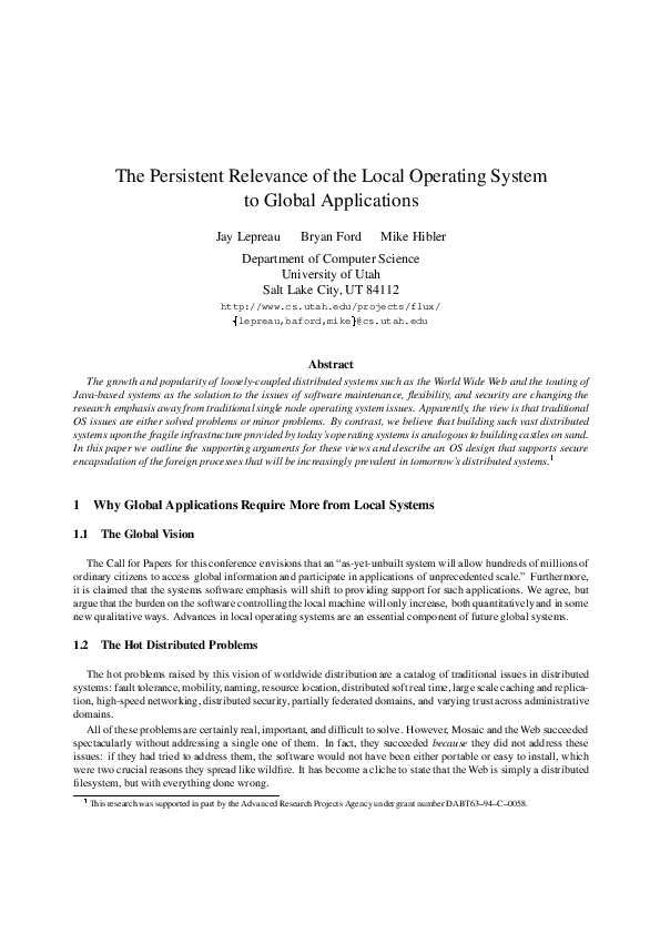 (PDF) The persistent relevance of the local operating system to global ...