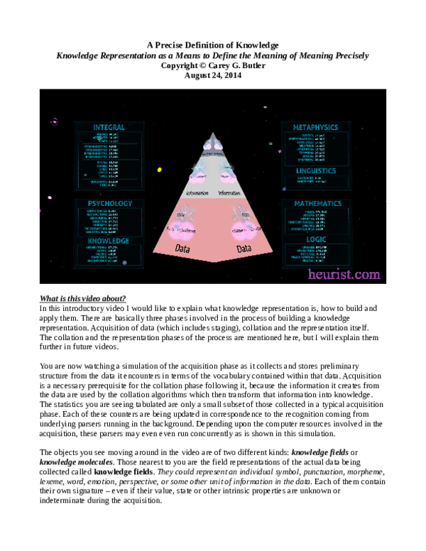 (PDF) A Precise Definition of Knowledge Knowledge Representation as a