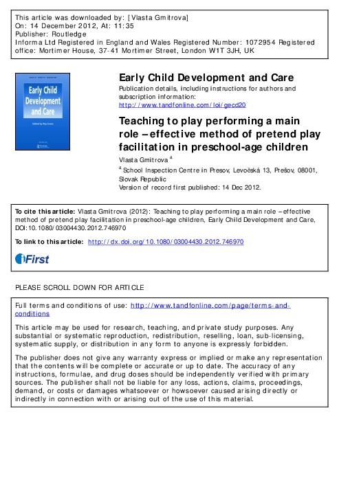 (PDF) Teaching to play performing a main role – effective method of ...