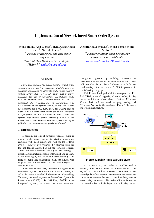 (PDF) Implementation of Network-Based Smart Order System