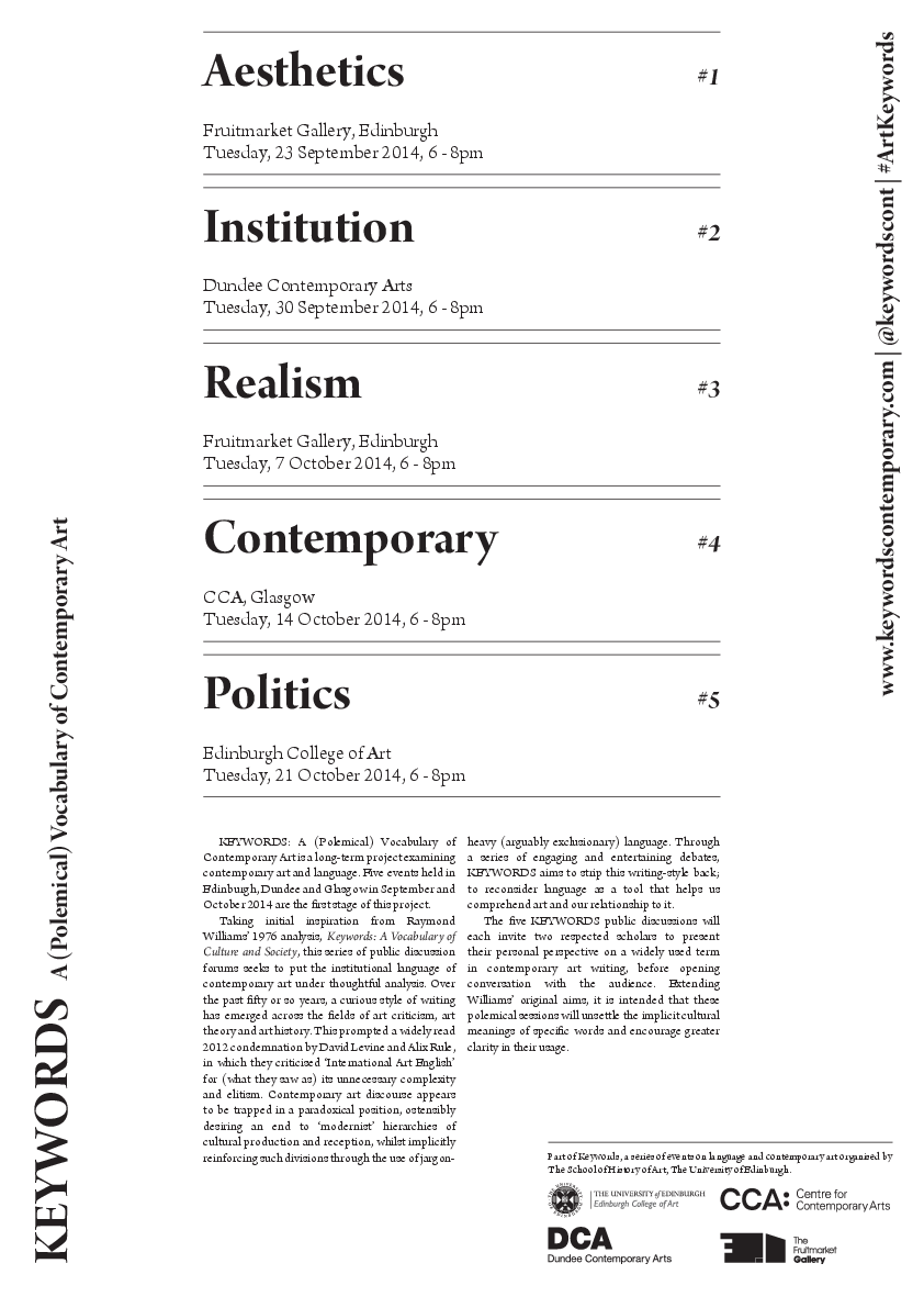 (PDF) KEYWORDS A (POLEMICAL) VOCABULARY OF CONTEMPORARY ART Angela