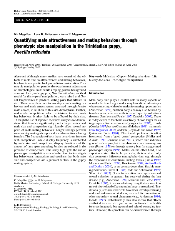 Guppy mate preference essay 06 picture