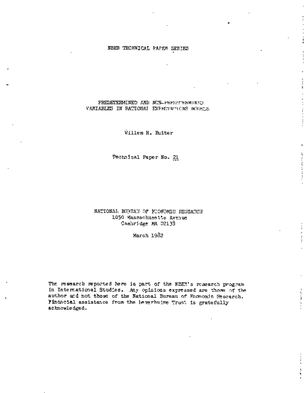 (PDF) Predetermined and non-predetermined variables in rational ...