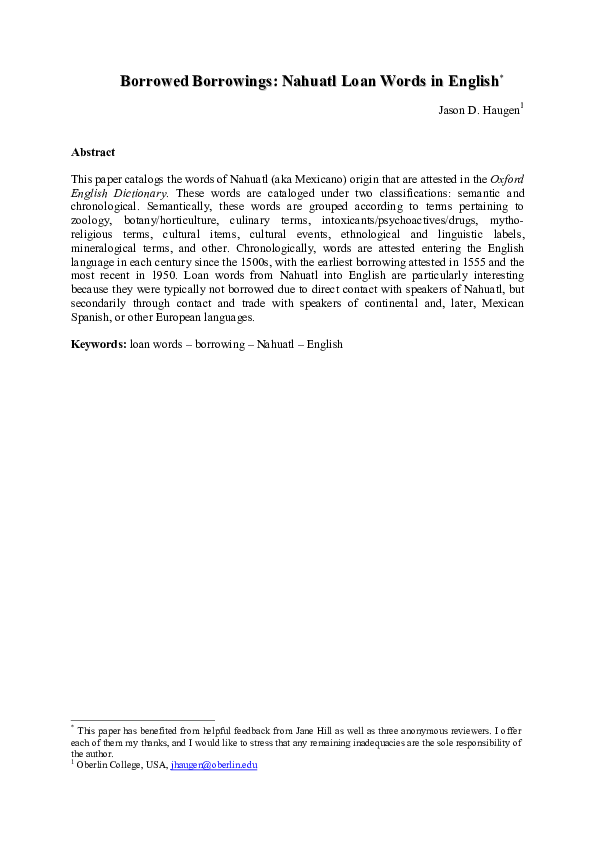 Borrowed words examples picture