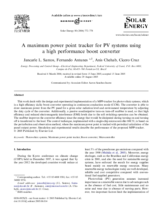 (PDF) A maximum power point tracker for PV systems using a high ...