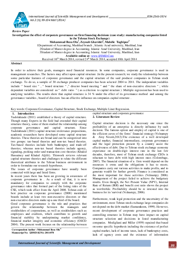 (PDF) Investigation the effect of corporate governance on firm ...