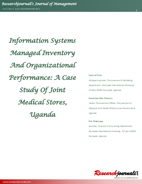 (PDF) Information Systems Managed Inventory And Organizational