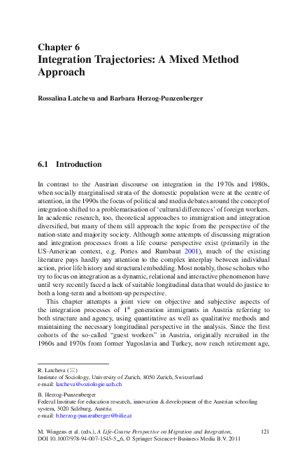 (PDF) Integration Trajectories: A Mixed Method Approach