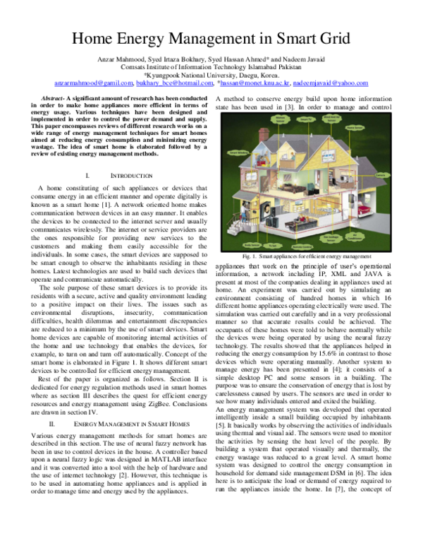 (PDF) Home Energy Management in Smart Grid