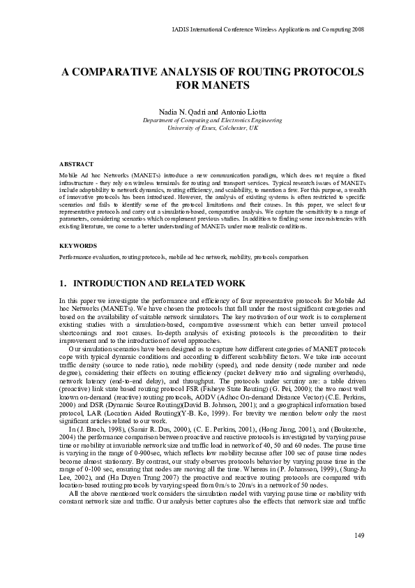 (PDF) A comparative analysis of routing protocols for MANETs