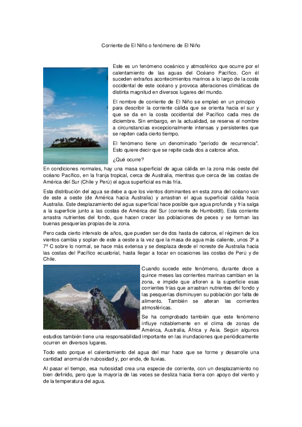 (DOC) Corriente de El Nino o fenomeno de El Nino
