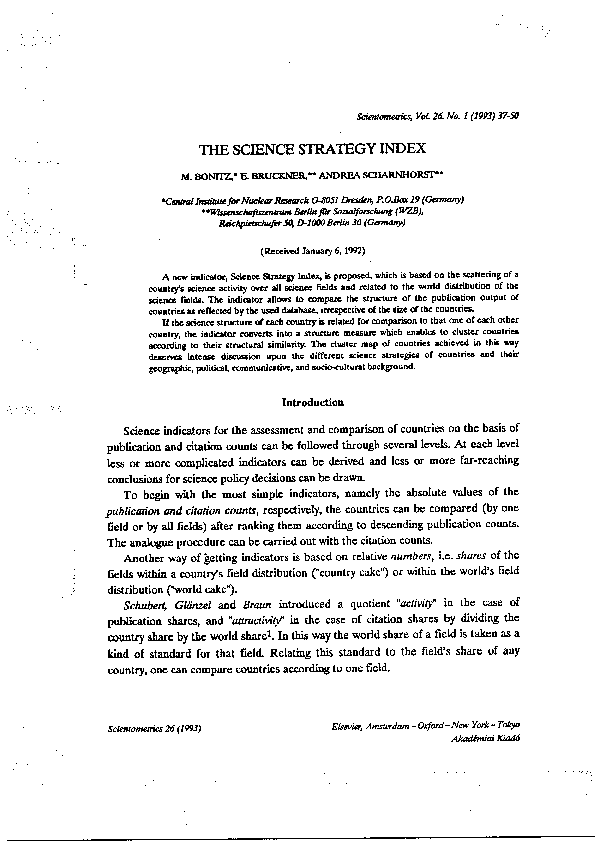 (PDF) The science strategy index