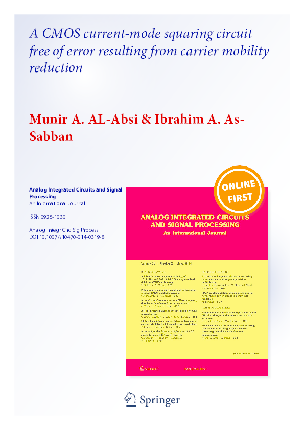 (PDF) 2 3 Analog Integrated Circuits and Signal Processing An