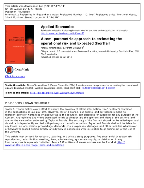 (PDF) A semi-parametric approach to estimating the operational risk and ...