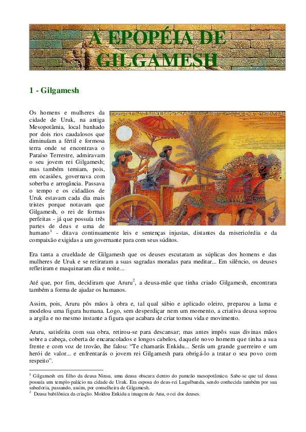 (PDF) A EPOPÉIA DE GILGAMESH