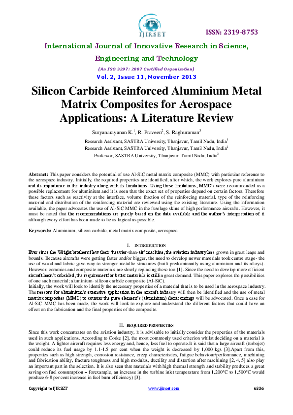 (PDF) Silicon Carbide Reinforced Aluminium Metal Matrix Composites for ...