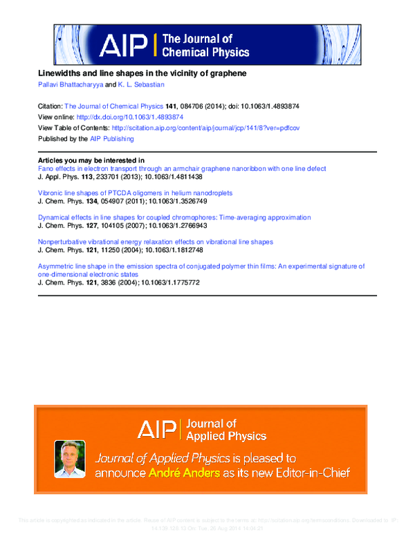 (PDF) Linewidths and line shapes in the vicinity of graphene