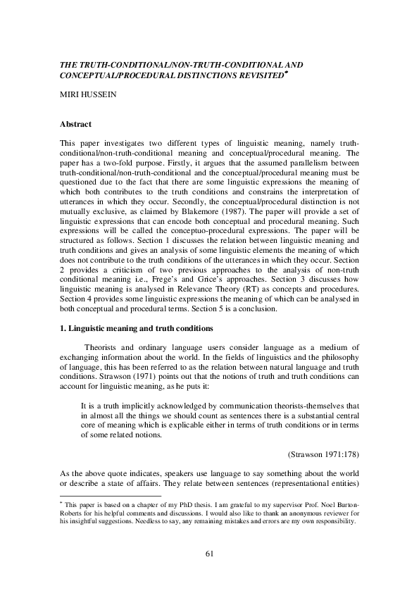 (PDF) THE TRUTH-CONDITIONAL/NON-TRUTH-CONDITIONAL AND CONCEPTUAL ...