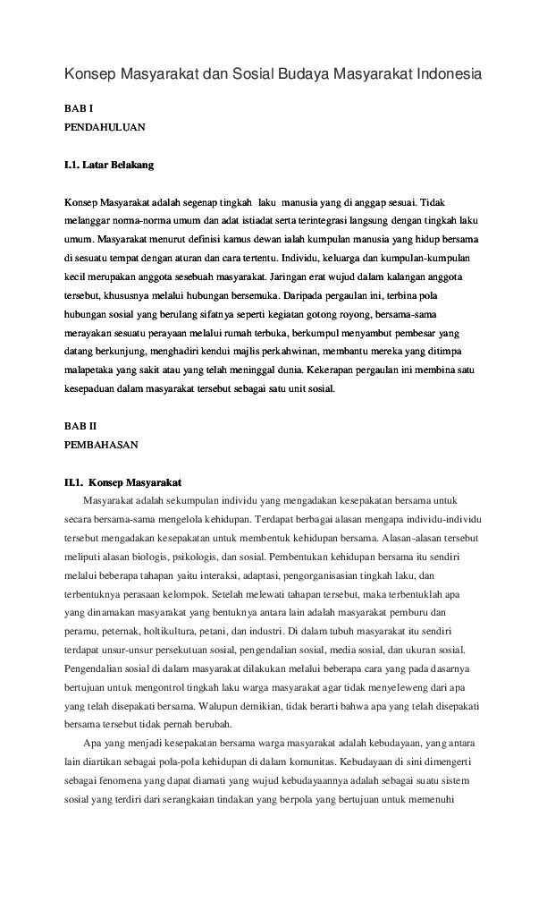 Doc Konsep Masyarakat Dan Sosial Budaya Masyarakat Indonesia Pipin Santa Academia Edu