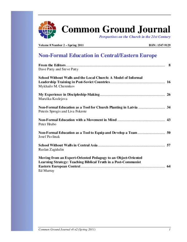 (PDF) School Without Walls and the Local Church: A Model of Informal ...