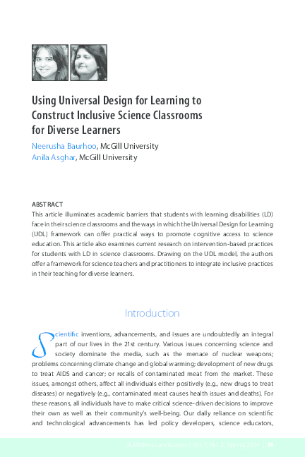 (PDF) Using Universal Design for Learning to Construct Inclusive ...