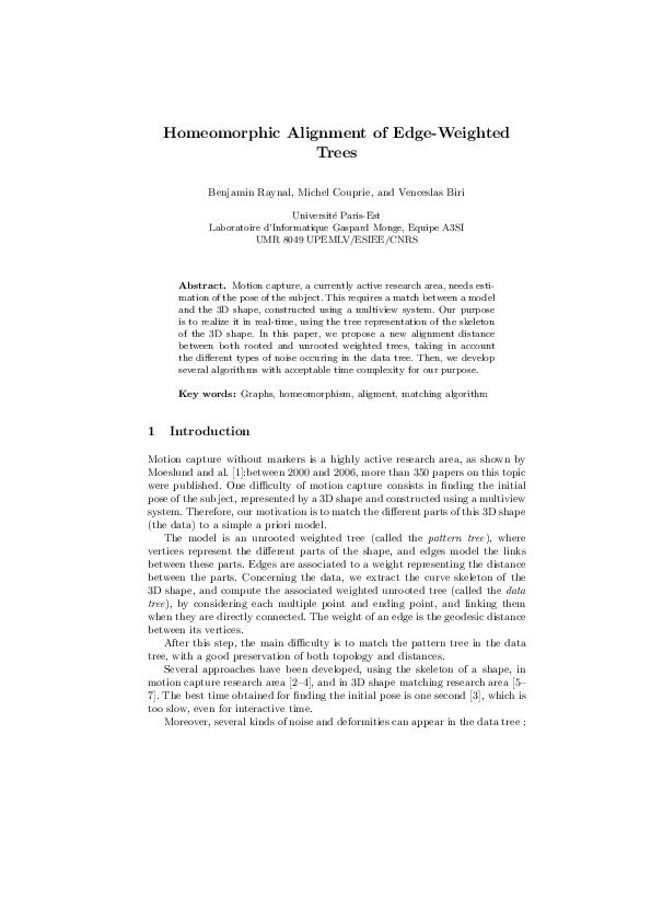 (PDF) Homeomorphic Alignment of Edge-Weighted Trees