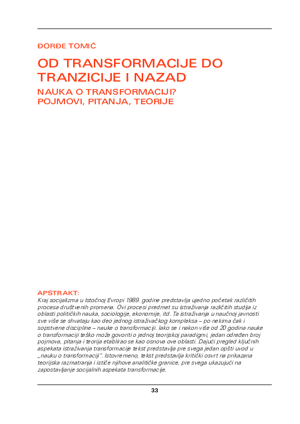 (PDF) Od transformacije do tranzicije i nazad. Nauka o transformaciji ...