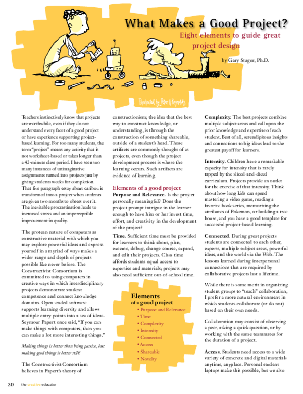 (PDF) What Makes a Good Project