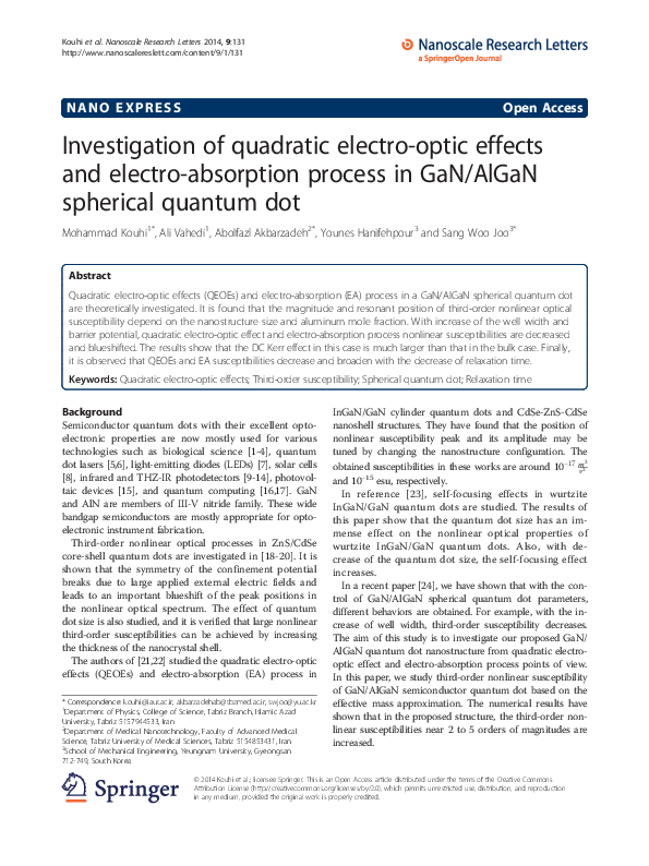 (PDF) N Investigation of quadratic electro-optic effects and electro ...