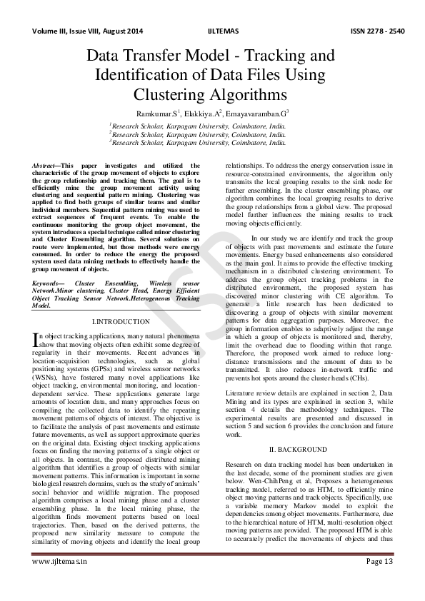(PDF) Data Transfer Model - Tracking and Identification of Data Files ...