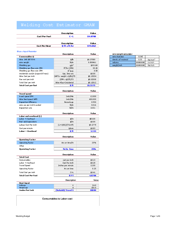 Weld costs Estimator Henry Cabrera Academia.edu