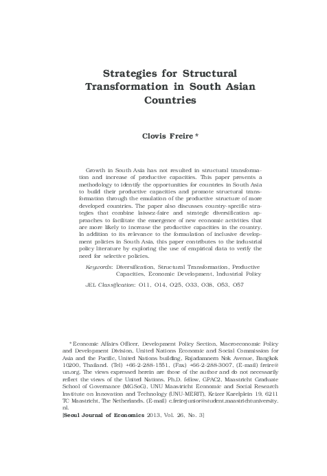 (PDF) Strategies for Structural Transformation in South Asian Countries 1