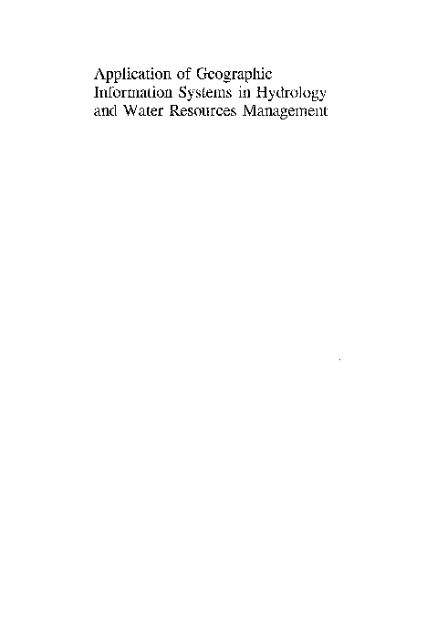 (PDF) Application of geographic information systems in hydrology and ...