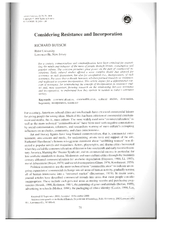 (PDF) Considering Resistance and Incorporation